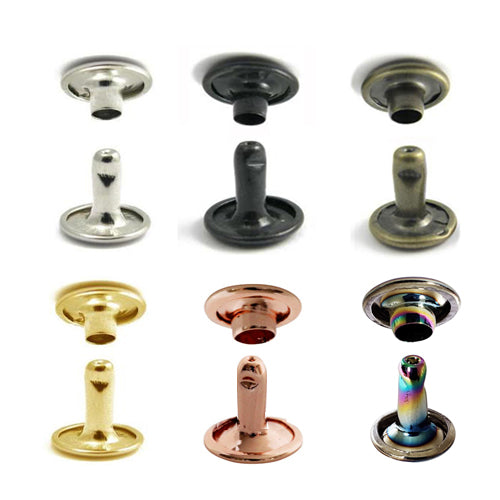 Kam Snaps Rivets Double Cap Nieten 9mm Silber 50 Sets