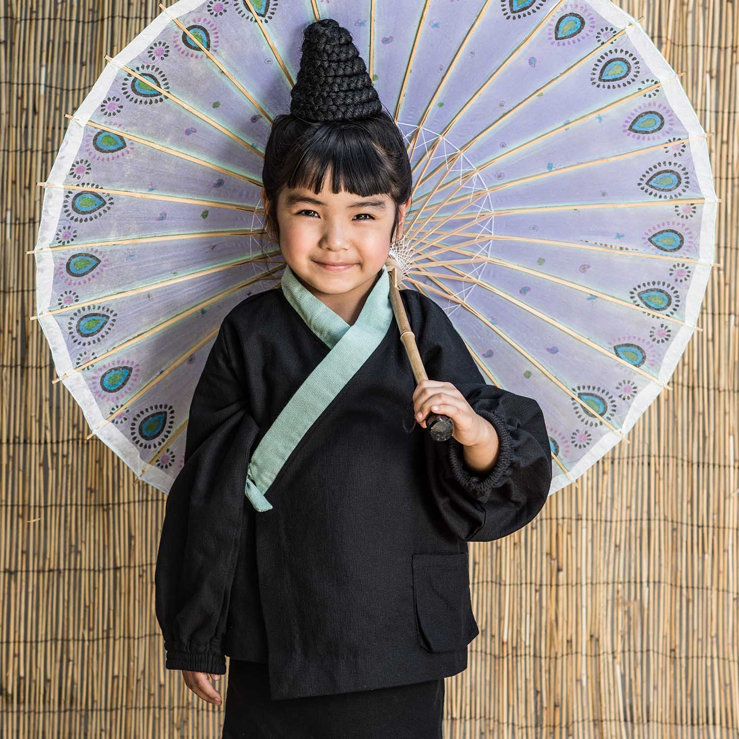 Infantium Victoria Kimono Jacke Schwarz Baumwolle Kinder