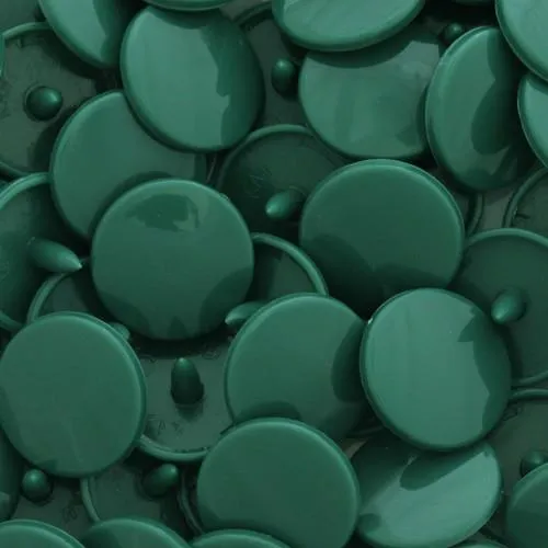 Kam Snaps Plastic Snaps B31 Druckknöpfe dunkelgrün glänzend 50 Sets