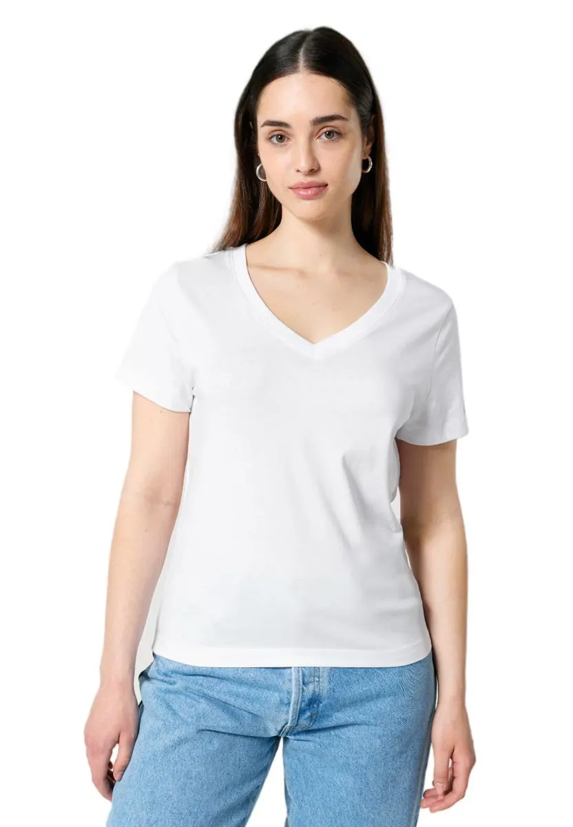 marlowe nature Isla V-Shirt french navy Bio-Baumwolle gerade