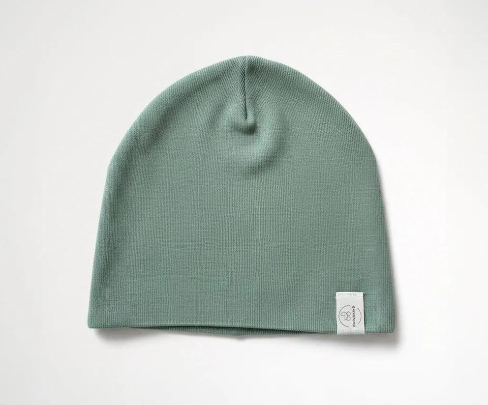Naturkind Wolle Seide Beanie Jade One Size GOTS