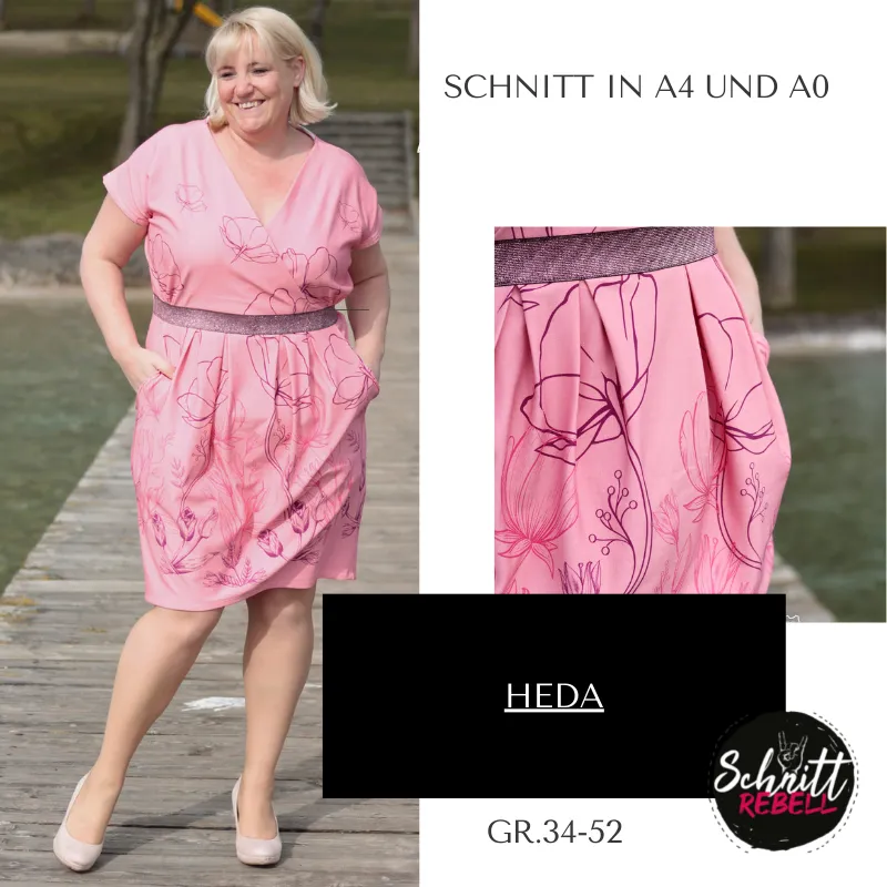 Schnittrebell Heda Kleid Ebook Gr.34-54 Wickeloptik Taschen