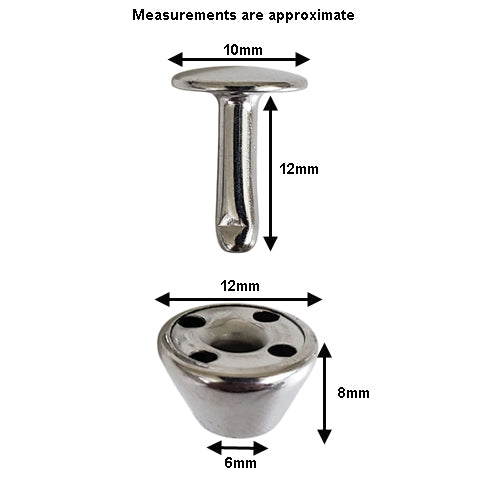 Kam Snaps Rivets Taschenfüße 12mm Silber 20 Sets Bodenschutz