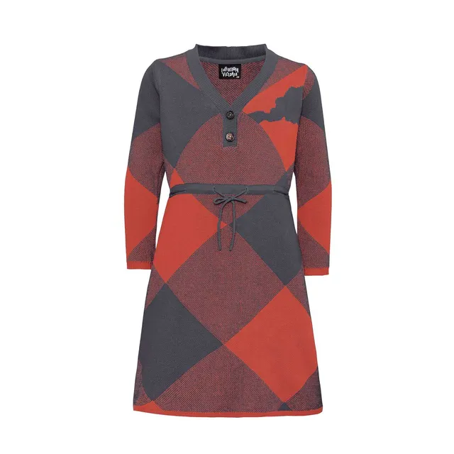 Infantium Victoria Sweater Dress Strickkleid Grau-Orange Bio