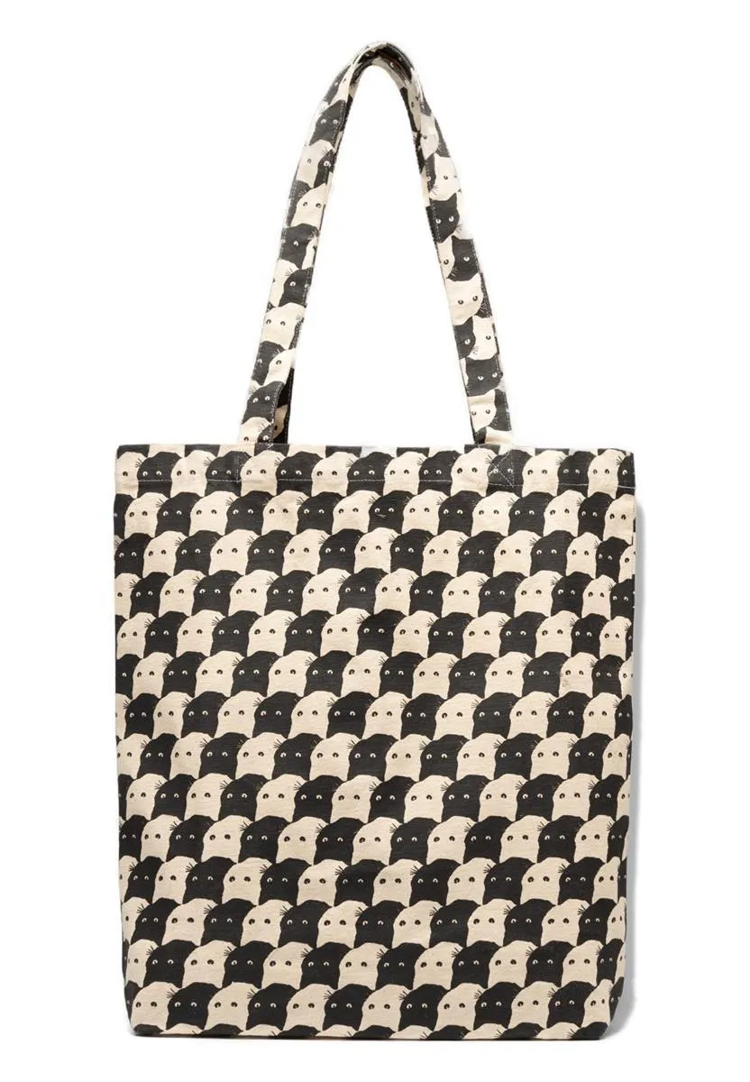 Dedicated Torekov Pepita Cats Tote Bag off-white Bio