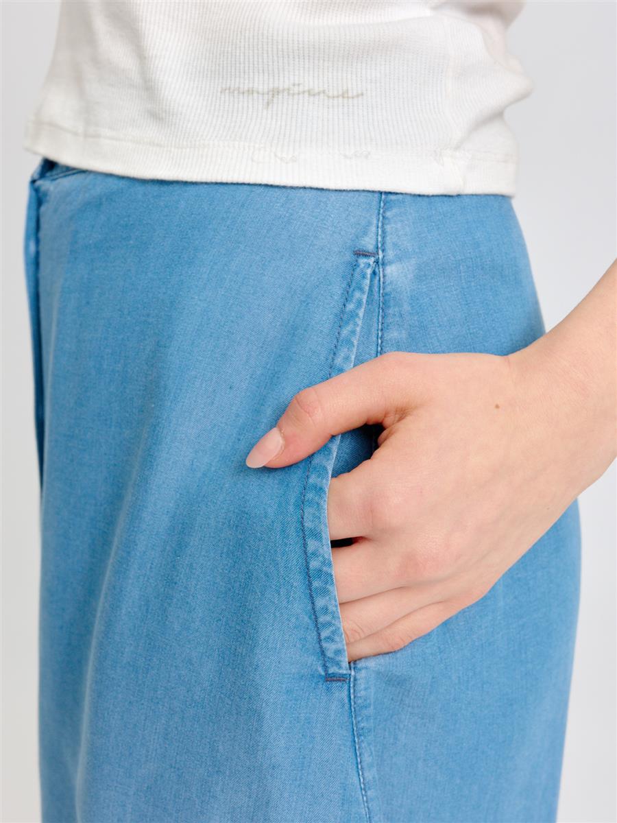 marlowe nature Röcke Tencel Midi Skirt Jeansrock dark blue wash