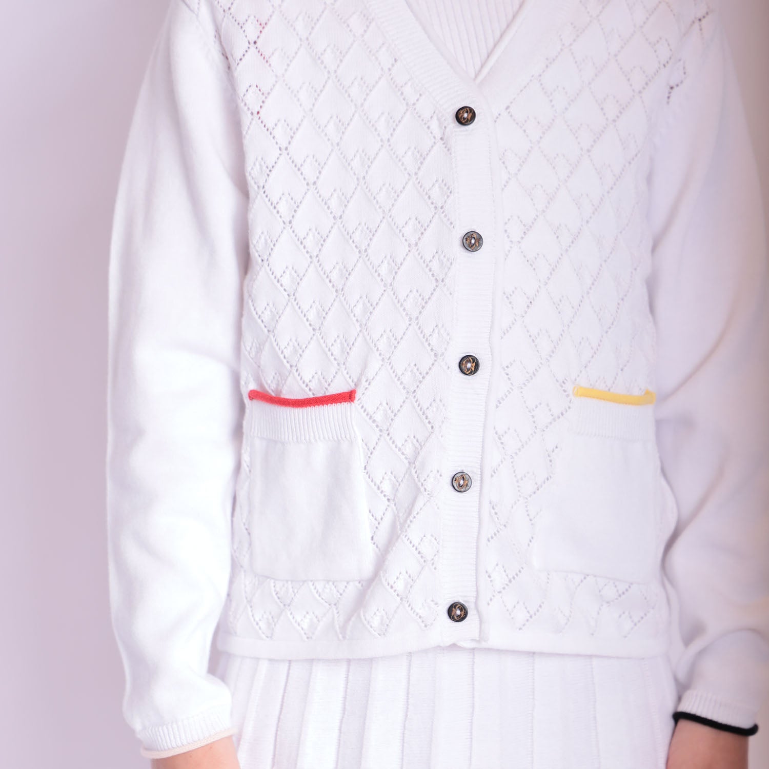 Infantium Victoria Cardigan Weiß Bio-Baumwolle Gr 92
