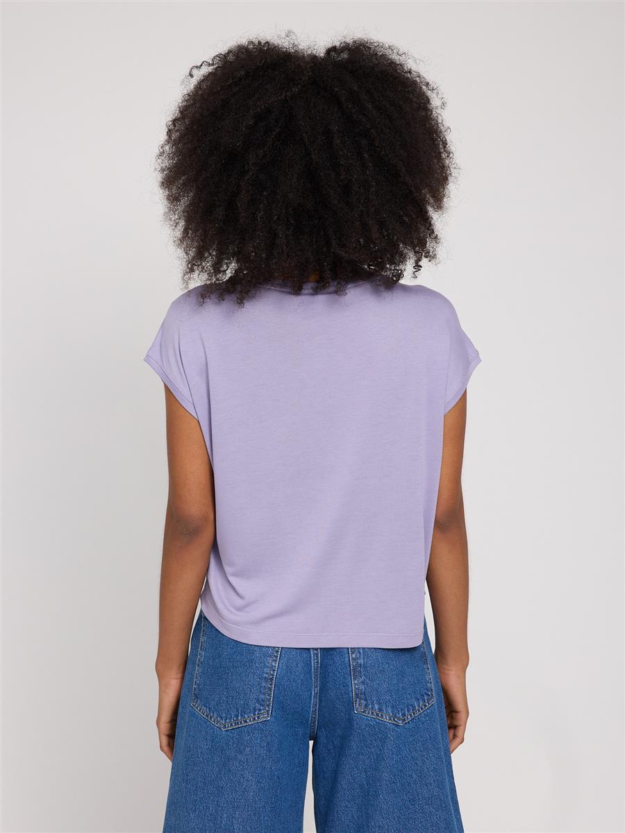 Marlowe Nature Ecovero Viscose Cropped T-Shirt steel blue