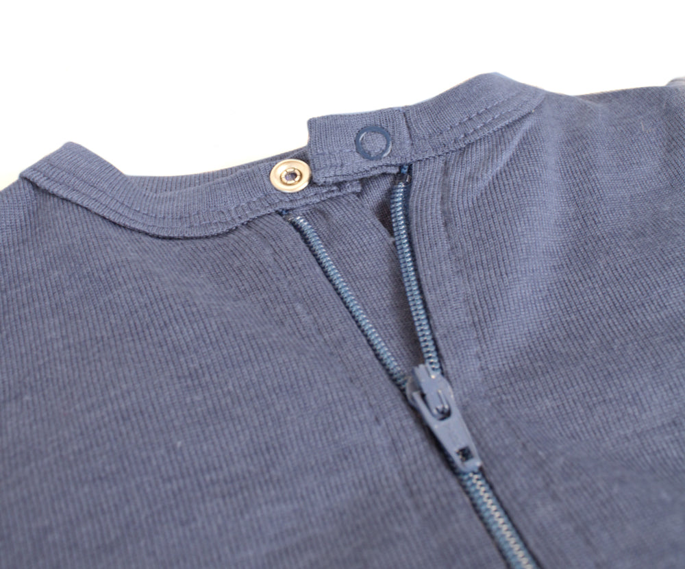 Naturkind Wolle Seide Pyjama GOTS Ecru 62/68 mit Zipp