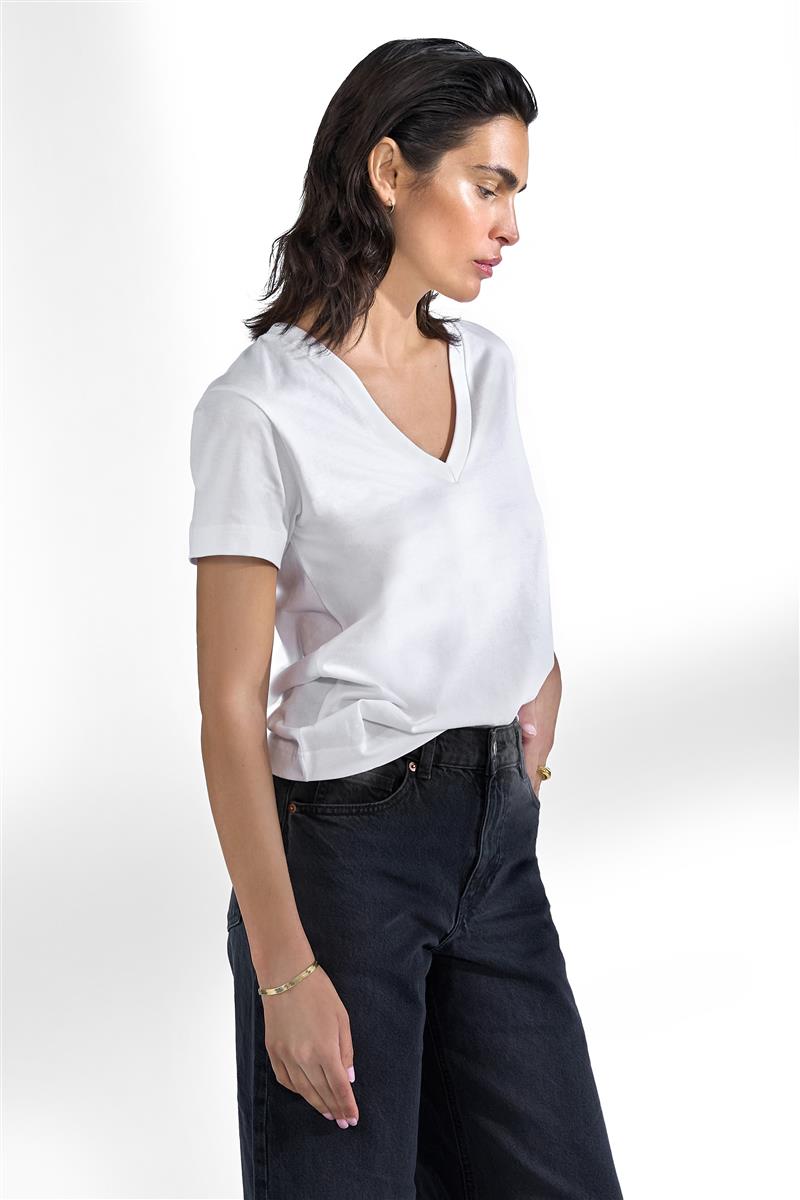 marlowe nature Shirts V-Neck regular T-Shirt black Bio-Baumwolle