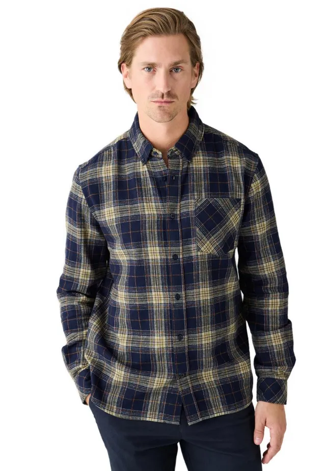 marlowe nature Organic Checked Flannel Karohemd blue check Bio