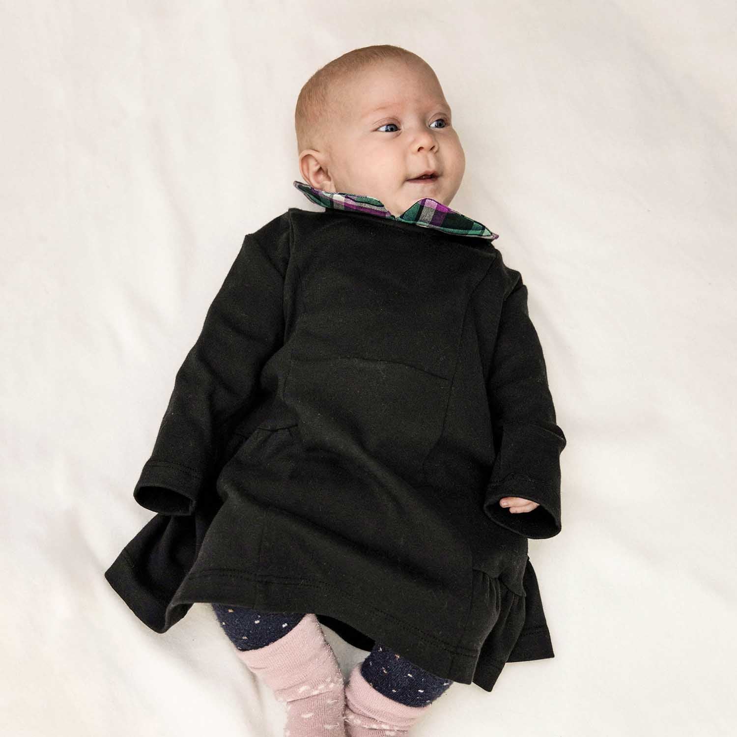 Infantium Victoria Black Babykleid Schwarz Tartan 80