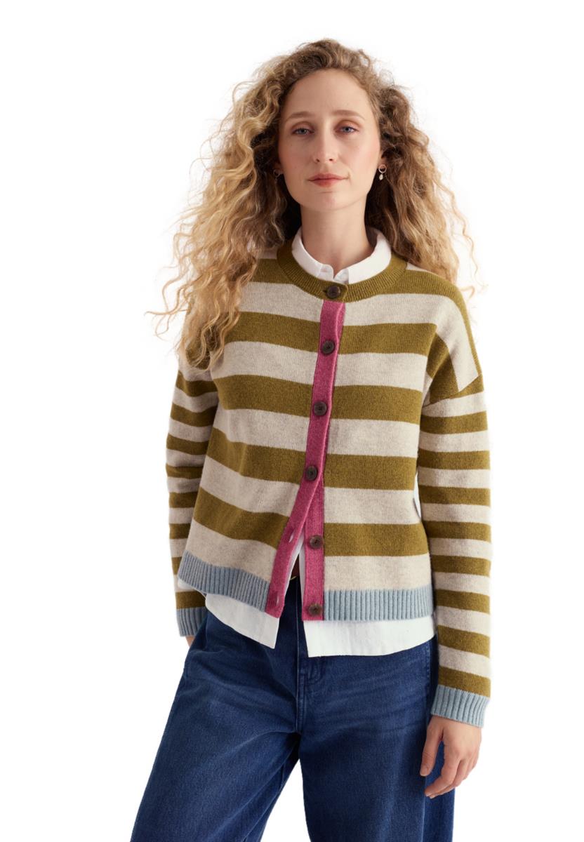 marlowe nature Pinwell Cardigan Strickjacke fern moss Wolle