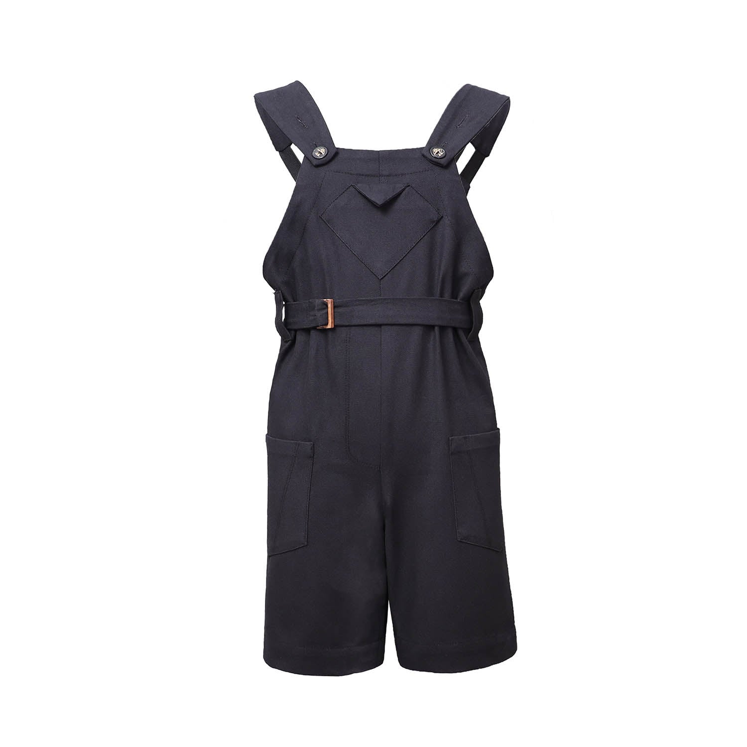 Infantium Victoria Kids Black Overall Latzhose Schwarz Bio-Baumwolle