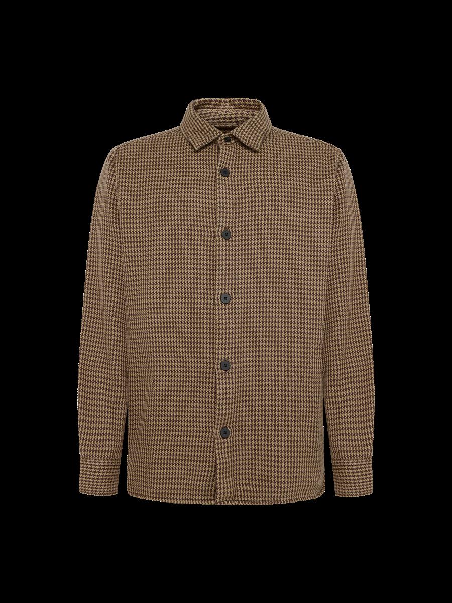 marlowe nature Loose Houndtooth Overshirt dark brown M