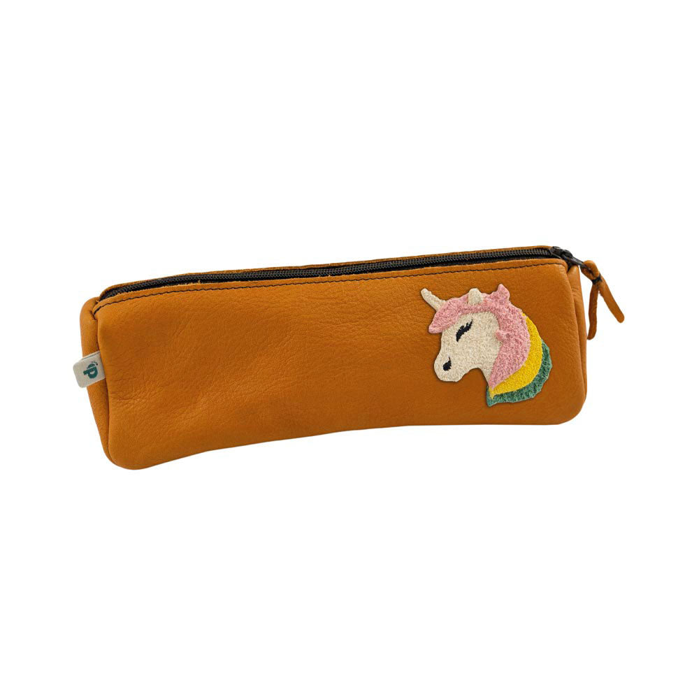 Pantolinos Federtasche Einhorn Naturleder 19cm