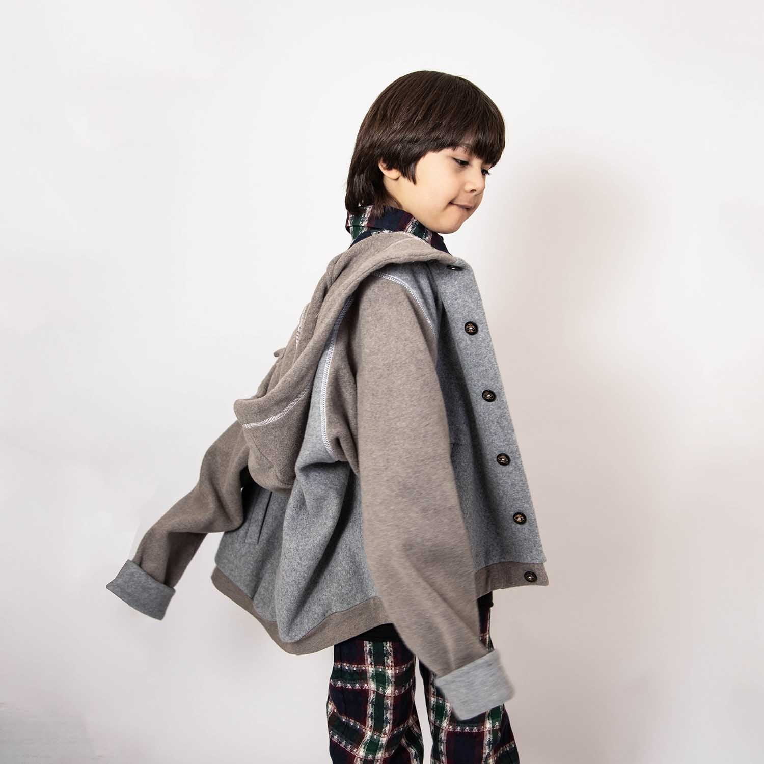 Infantium Victoria Grey Fleece Hoodie grau Bio-Baumwolle Kapuze