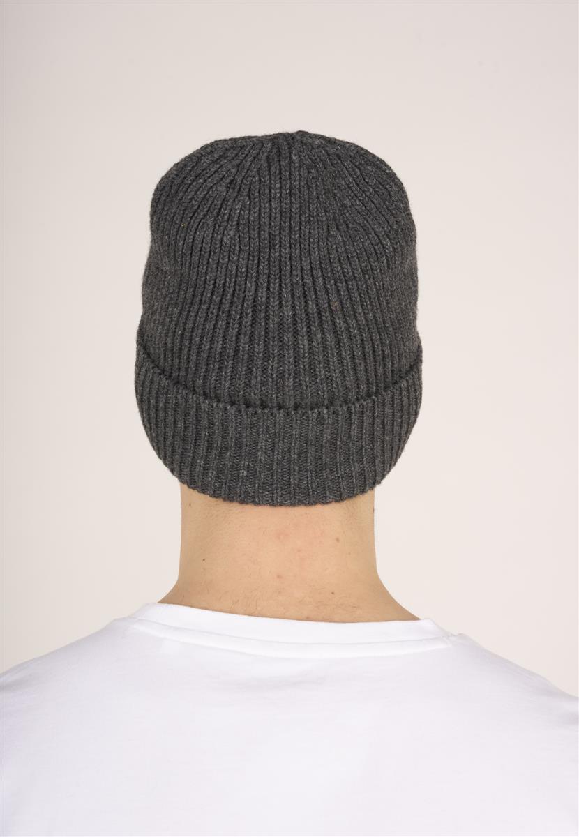 Marlowe Nature Organic Wool Rib Beanie Mütze black Bio-Wolle
