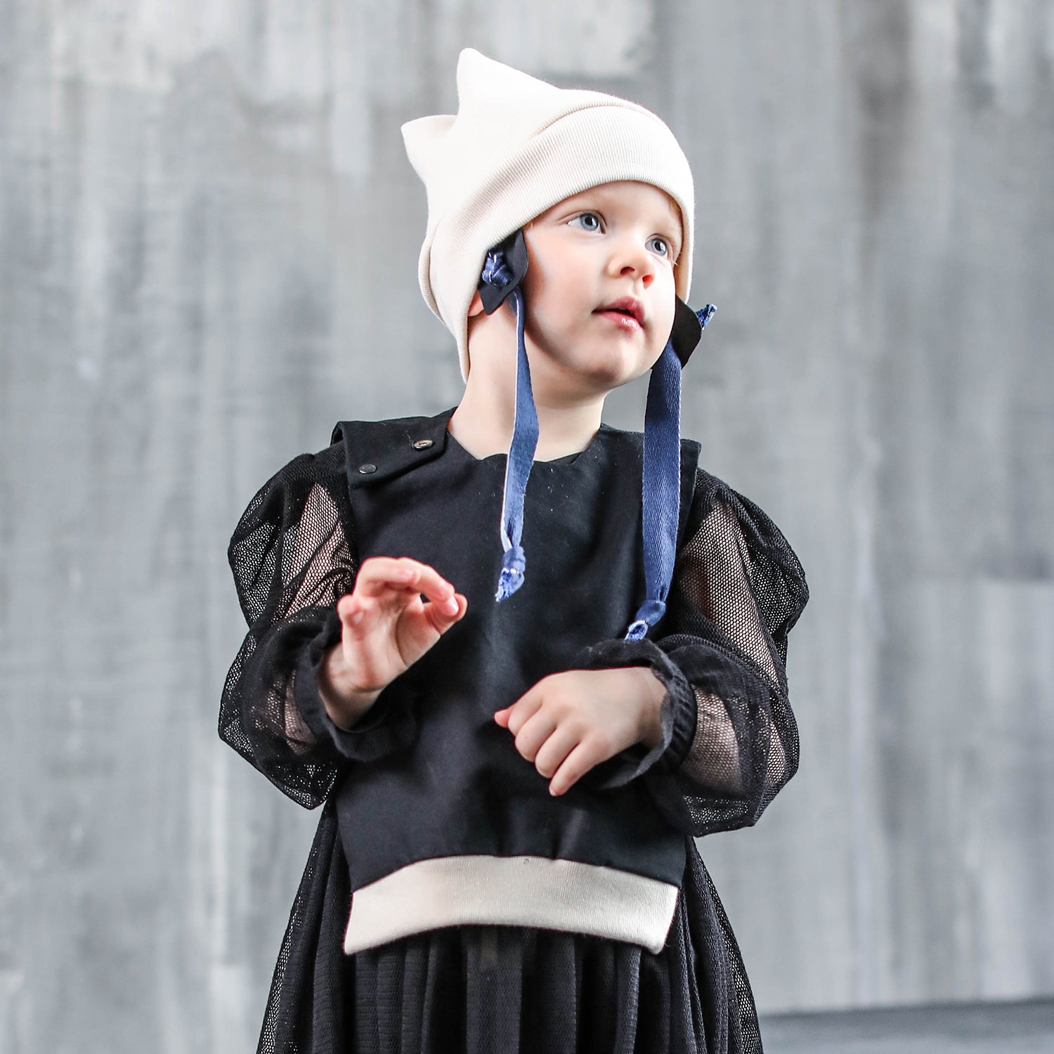 Infantium Victoria Beanie Kinder Mütze Off-White Baumwolle