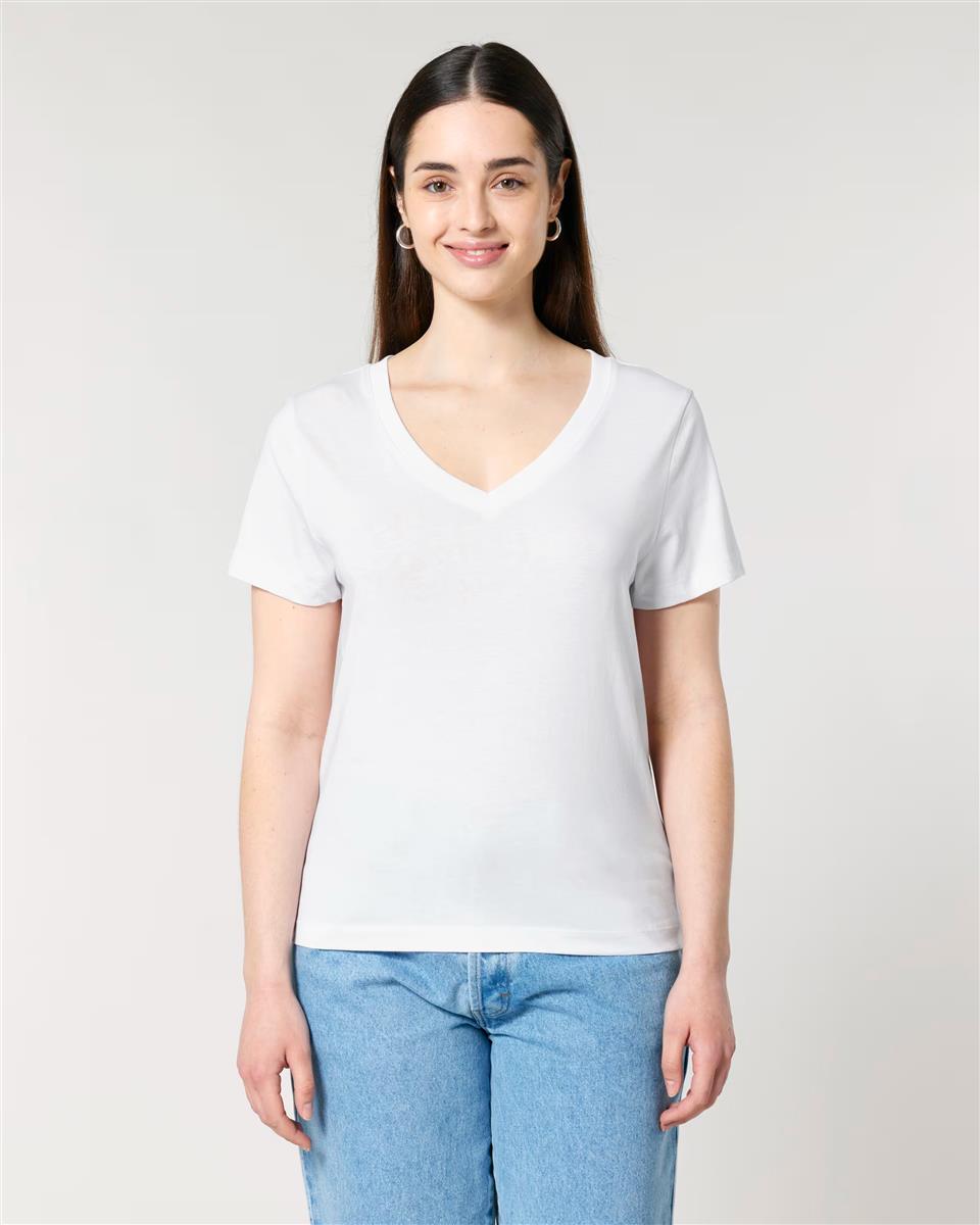marlowe nature Isla V-Shirt french navy Bio-Baumwolle gerade