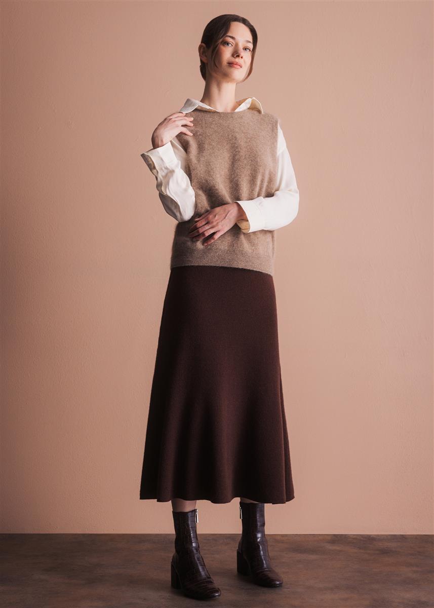 marlowe nature Philippa Top Pullunder hazelnut Wolle Kaschmir