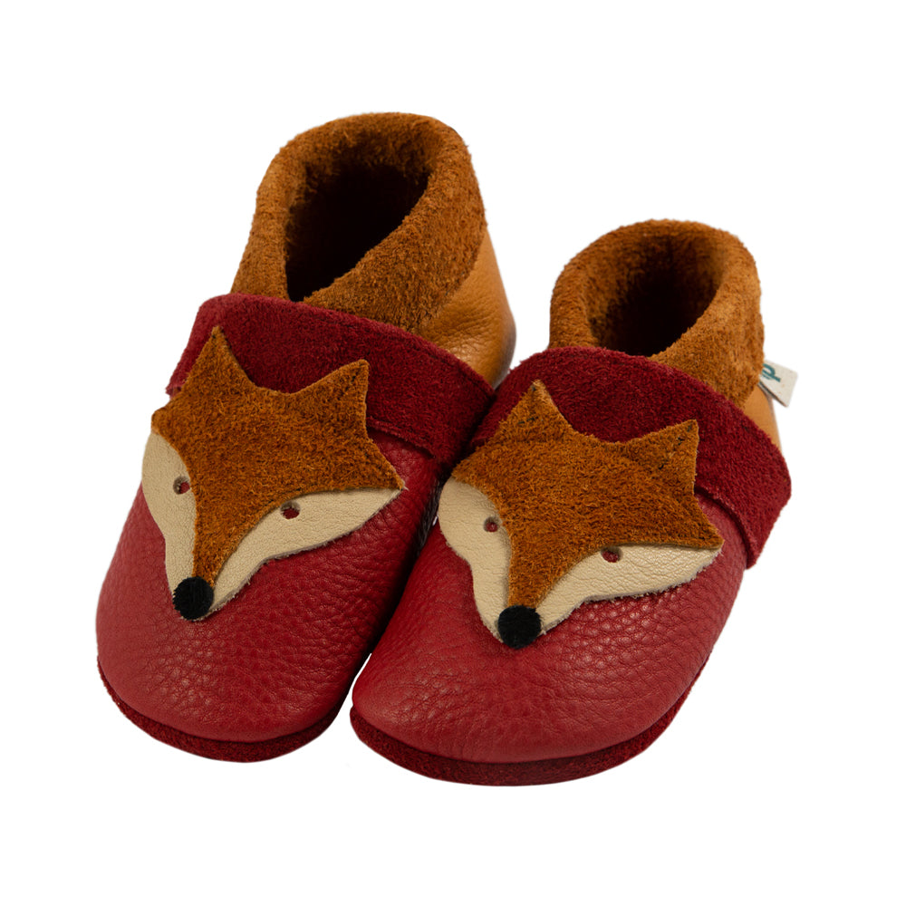 Pantolinos Fuchs Barfußschuhe Naturleder Tiermotiv