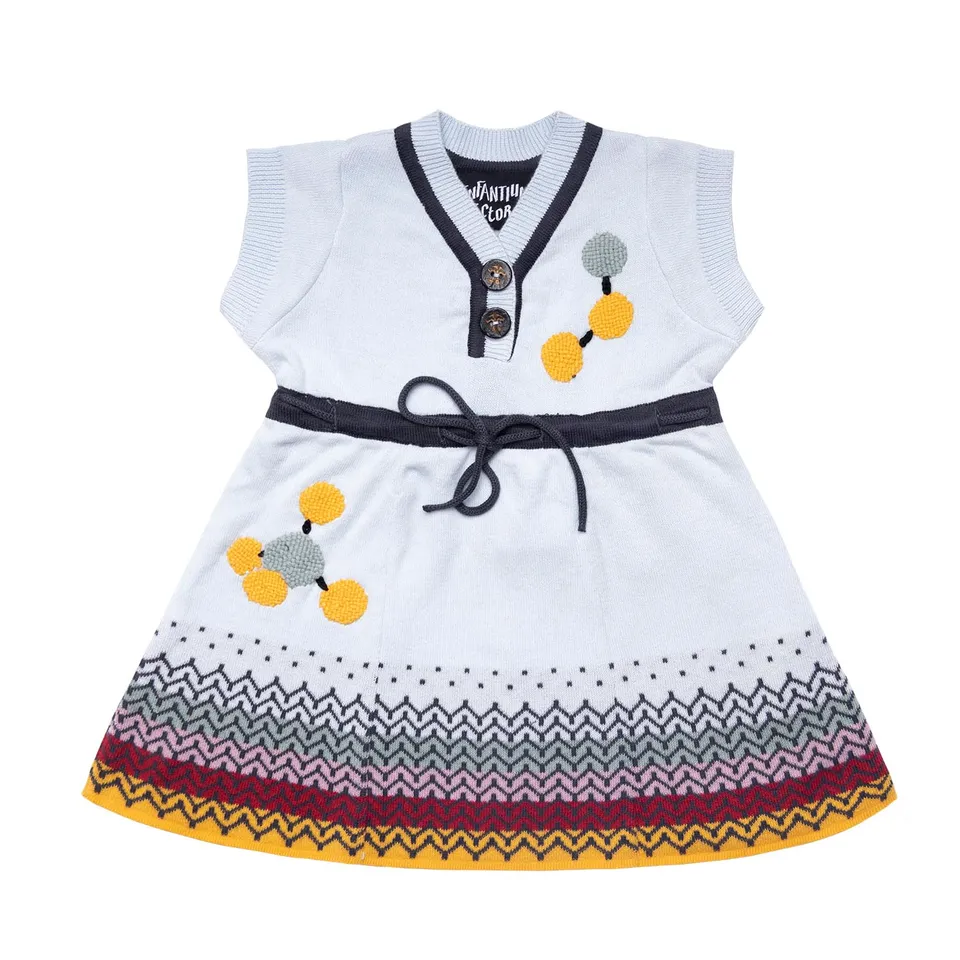 Infantium Victoria Strickkleid Baby Hellblau Bio-Baumwolle
