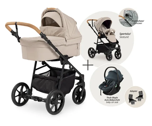 Naturkind Mads Set 3in1 Kinderwagen Thule Maple Creme