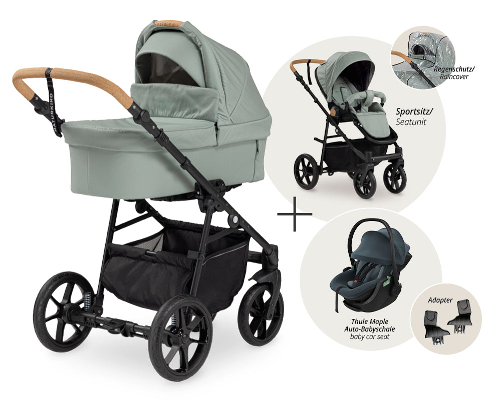 Naturkind Mads Set 3in1 Kinderwagen Thule Maple Creme
