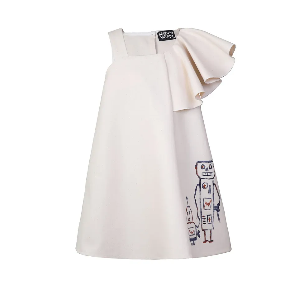 Infantium Victoria Dresses Hand-Painted Mini Dress Kleid weiß Bio 128