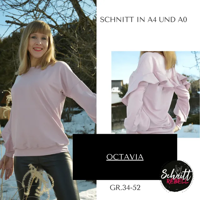 Schnittrebell Ebooks Octavia Pullover Gr.34-52 Rüsche PDF