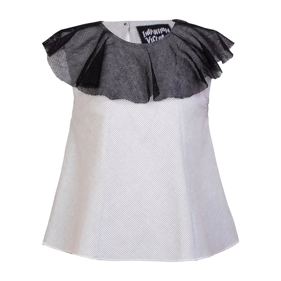 Infantium Victoria Top Mesh Detail grau Baumwolle Mädchen