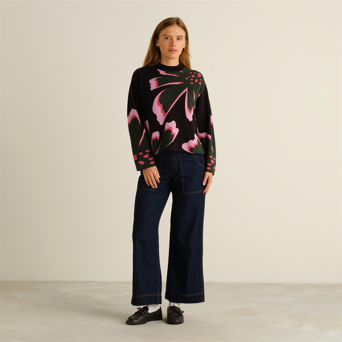 Dedicated Limhamn Big Bloom Pullover multi color Bio