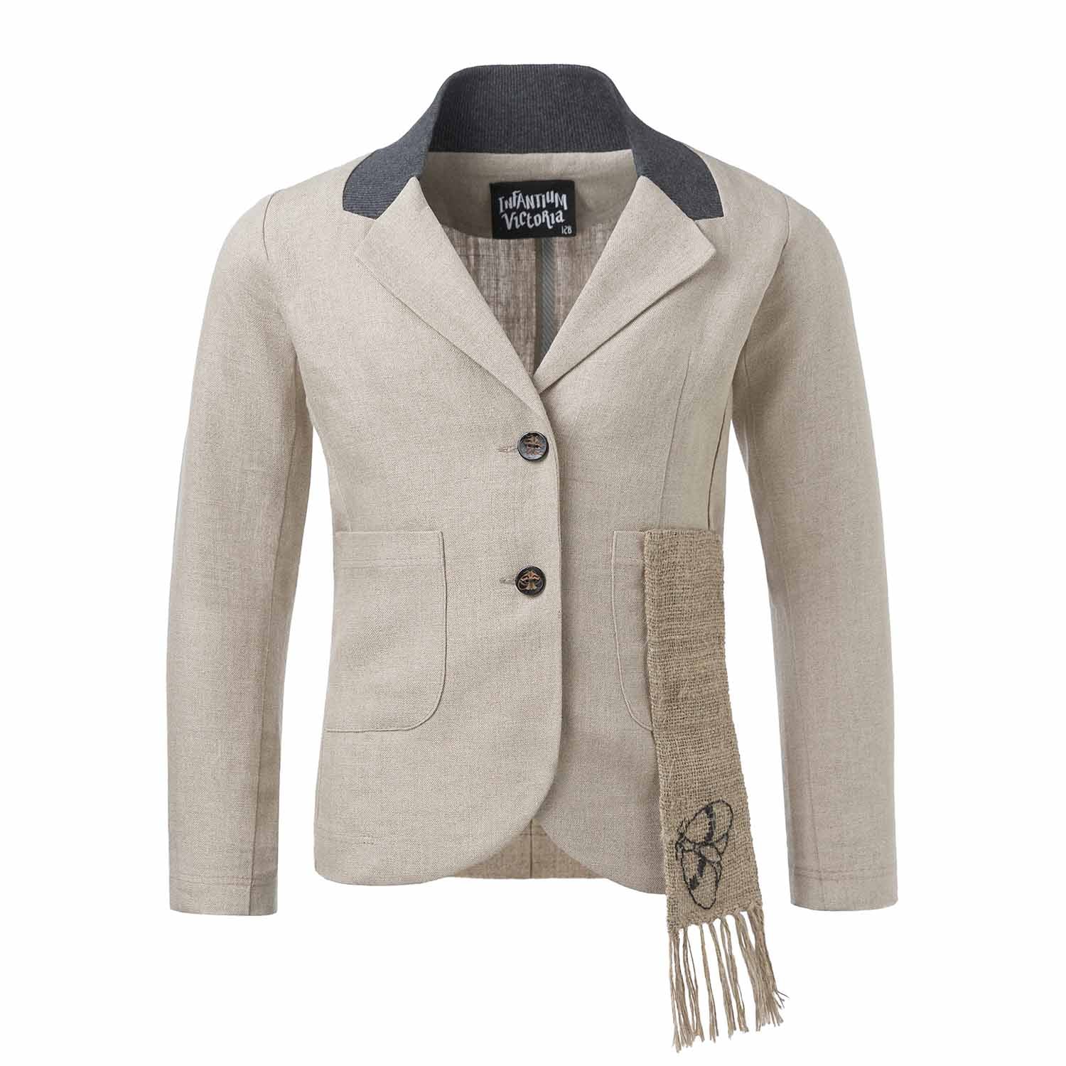 Infantium Victoria Linen Jacket Kinderjacke Beige 128 Leinen