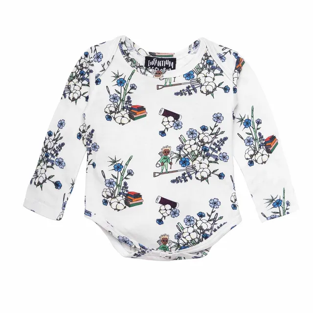 Infantium Victoria Floral White Baby Body Weiß Bio-Baumwolle