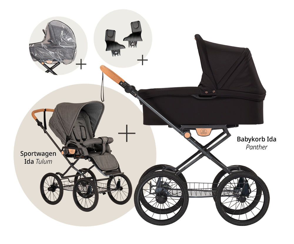 Naturkind Ida Kinderwagen Set Siebenschläfer/Panther Sale