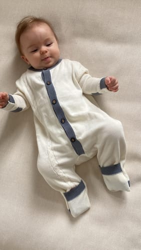 Infantium Victoria Romper Baby Gr.56 Off-White Bio-Baumwolle