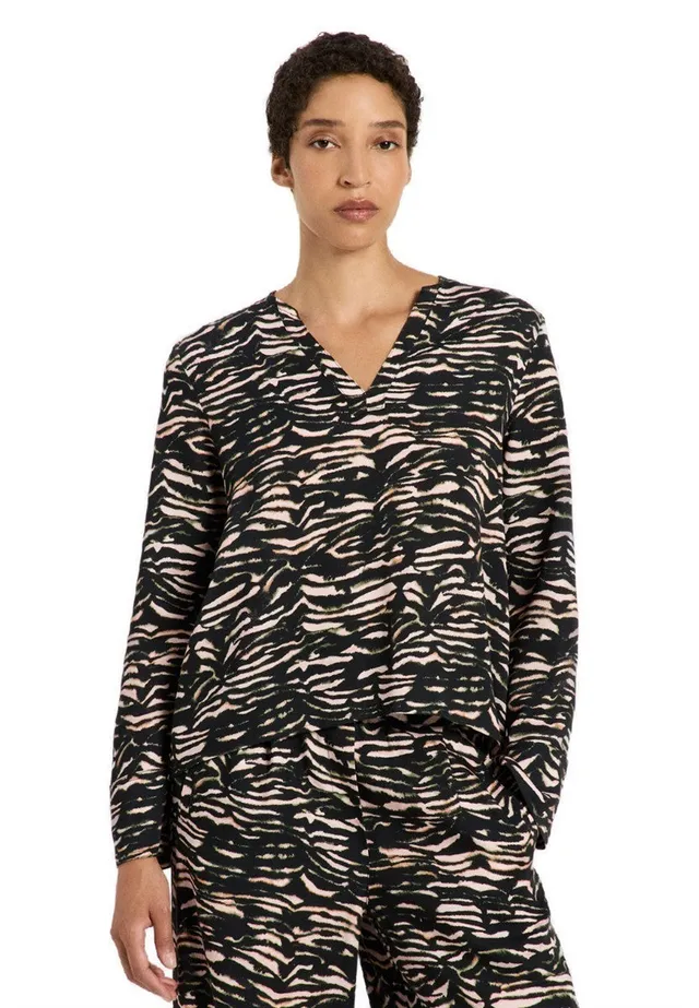 Marlowe Nature Bluse Animal Stripes rose Viskose 38