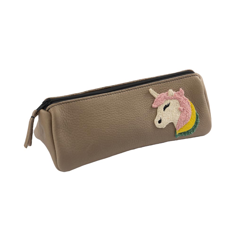 Pantolinos Federtasche Einhorn Naturleder 19cm