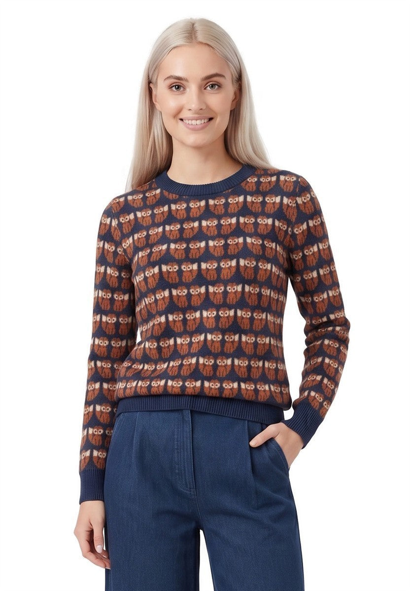 marlowe nature All Over Repeat Sweater Fox Pullover naval academy