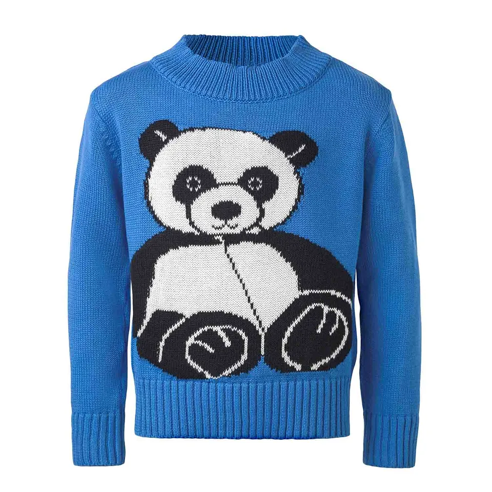 Infantium Victoria Panda Sweater Kinderpullover Blau Bio 128