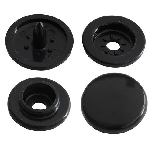Kam Snaps Plastic Snaps Druckknöpfe B05 Black Größe 24 matt 50 Sets
