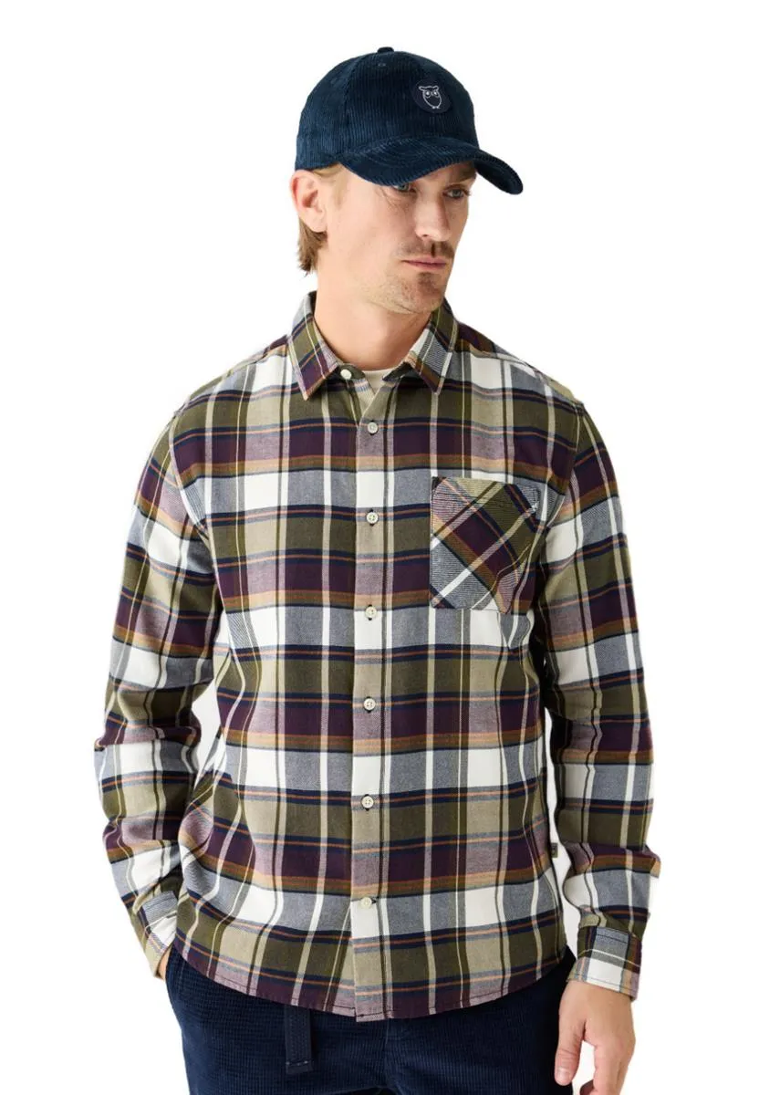 marlowe nature Organic Cotton Flannel Karohemd blue check