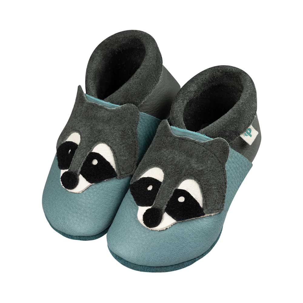 Pantolinos Waschbär Barfußschuhe walnuss/flipper Leder