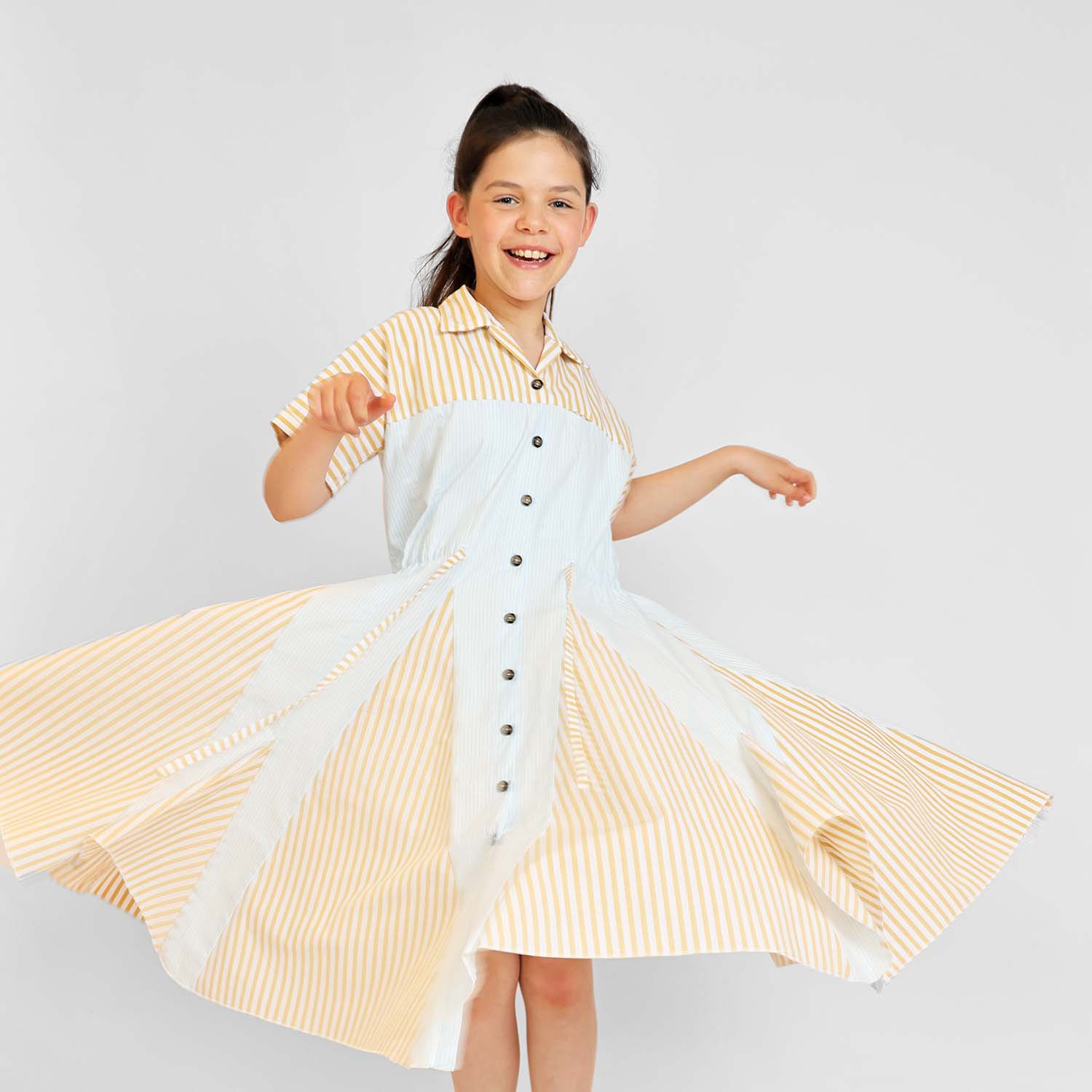 Infantium Victoria Zero Waste Hemdkleid Streifen Biokleid 116-128