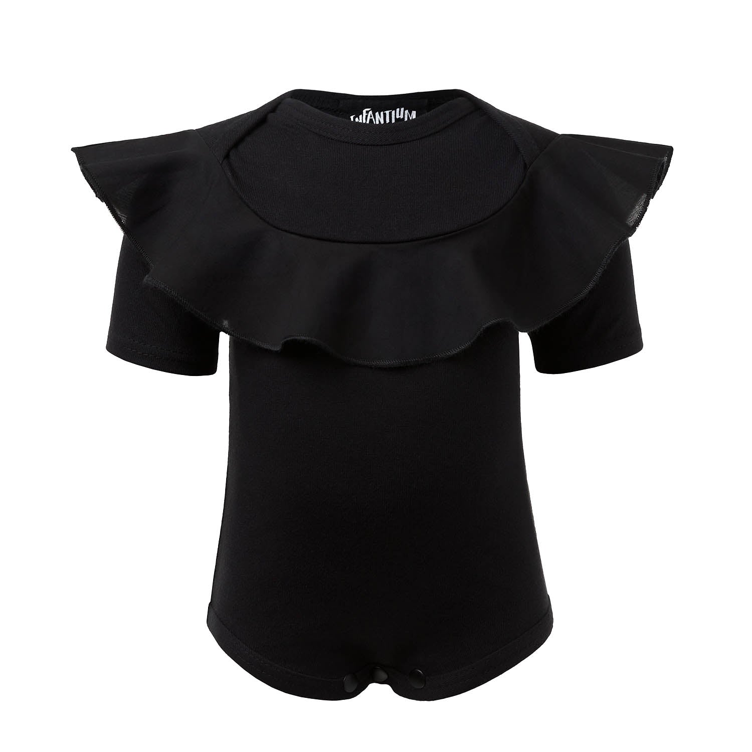 Infantium Victoria Flounce Onesie Body schwarz Baumwolle