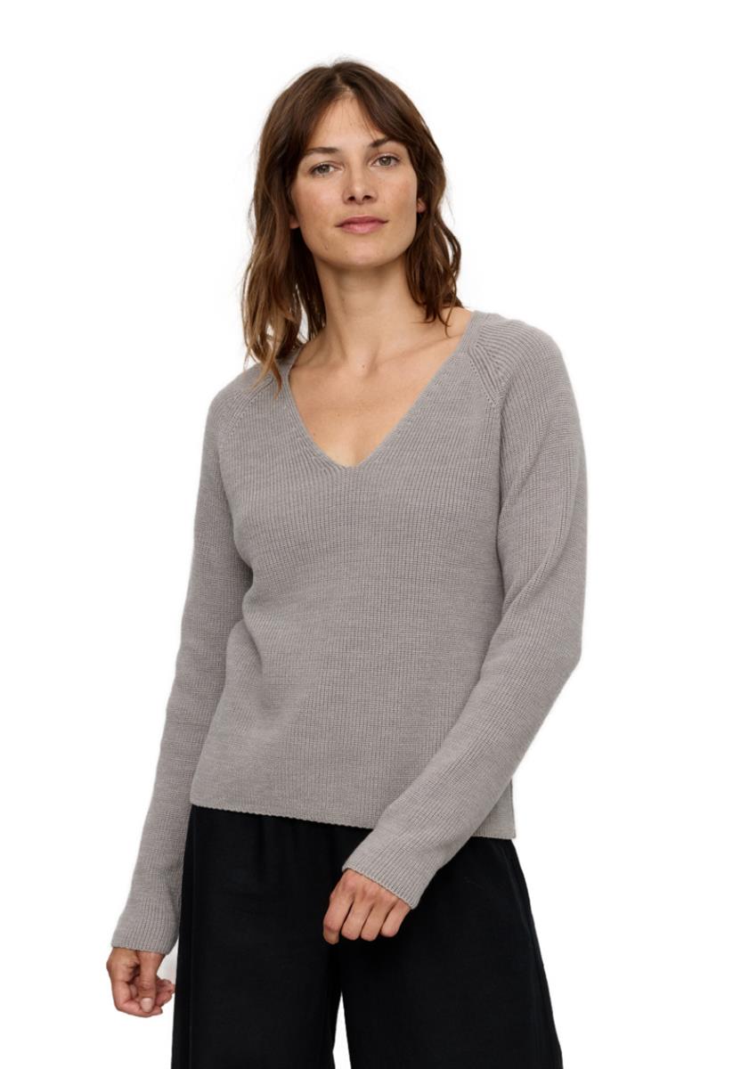 marlowe nature Arugula Pullover schwarz S Bio-Baumwolle V-Ausschnitt