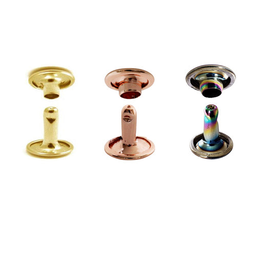 Kam Snaps Rivets Hohlnieten 6mm Gold 50 Sets