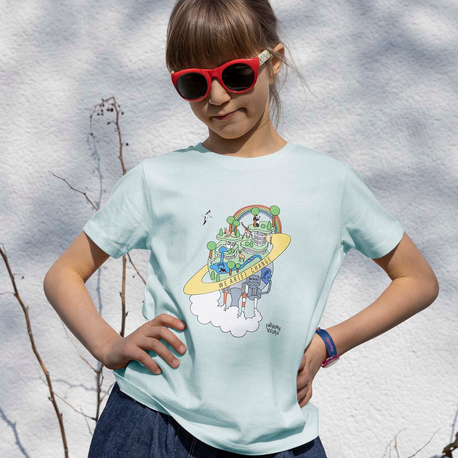 Infantium Victoria Earth Day T-Shirt Mintgrün Gr. 116 Bio