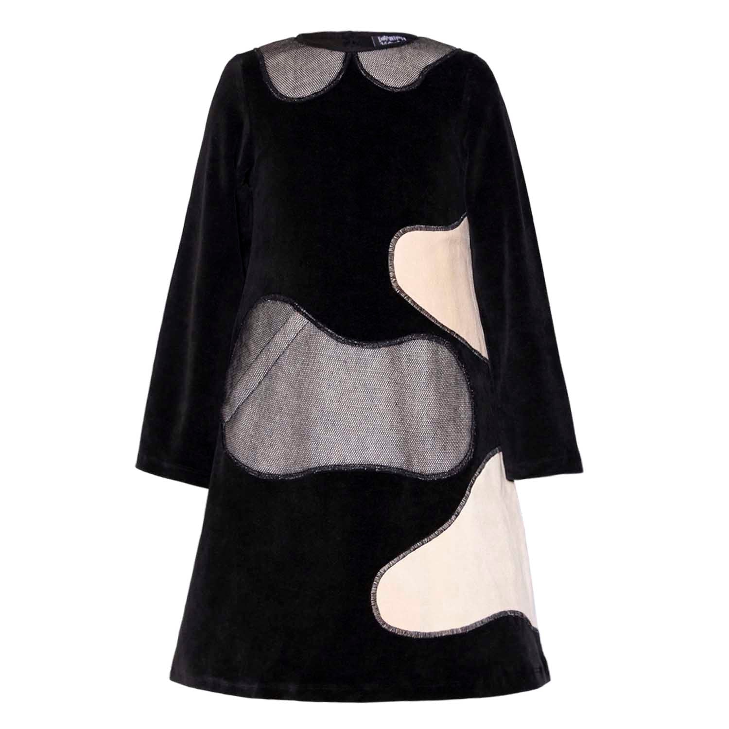 Infantium Victoria Kids Black Velvet A-line Kleid Schwarz Samt